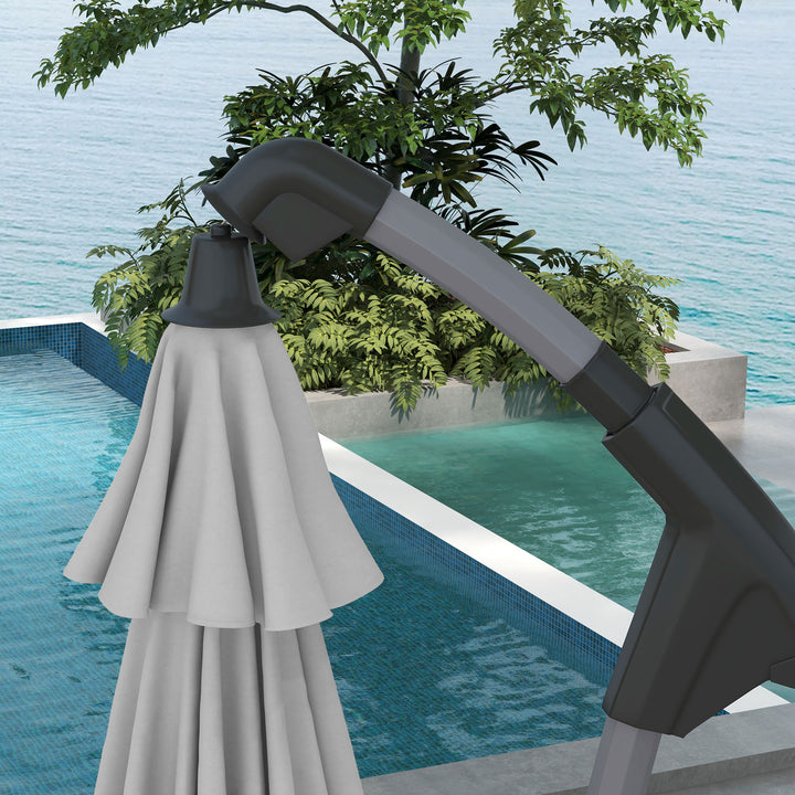 Waterproof Cantilever Parasol: 2.7m UV-Protective Shade with Sturdy Cross Base