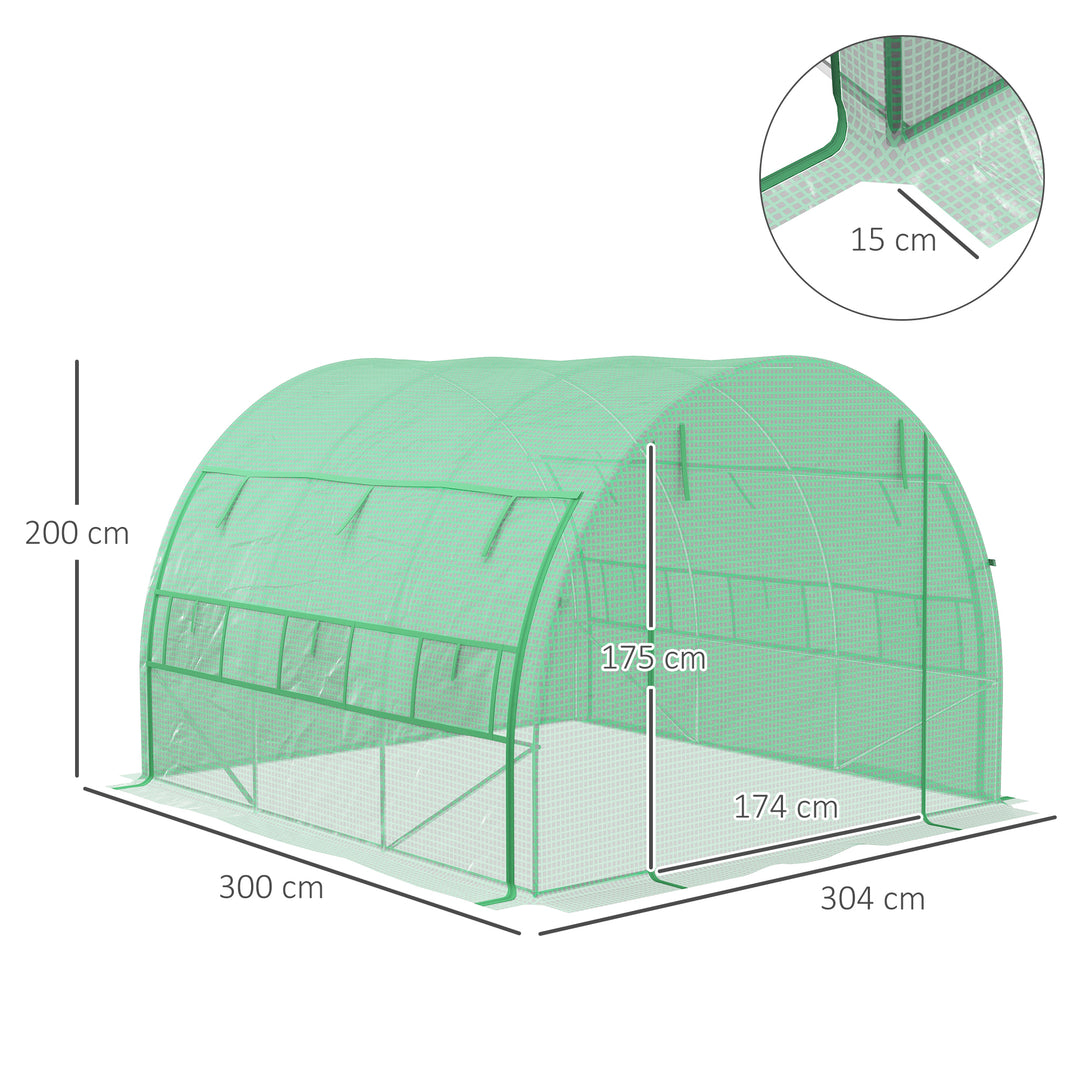 Walk-in Polytunnel Greenhouse: With Roll-up Sidewalls