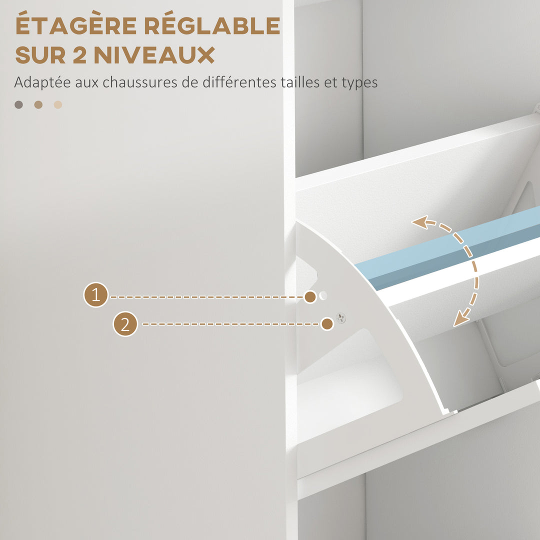 HOMCOM Three-Drawer Minimalistic Shoe Storage Cabinet