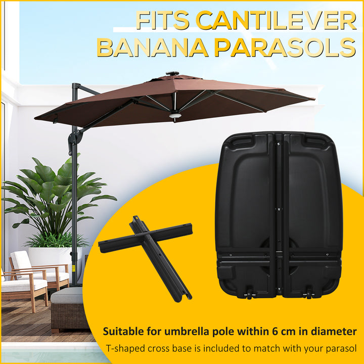 7kg Outdoor Umbrella Base Portable Umbrella Stand Weights for Cantilever Banana Parasol w/ Wheels