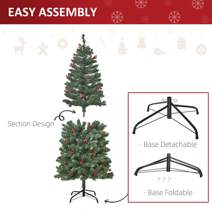 5FT Prelit Artificial Pencil Christmas Tree with Warm White LED Light