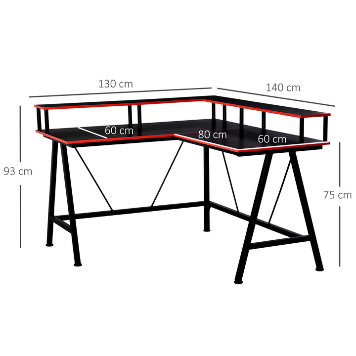 HOMCOM L-Shaped Gaming Desk