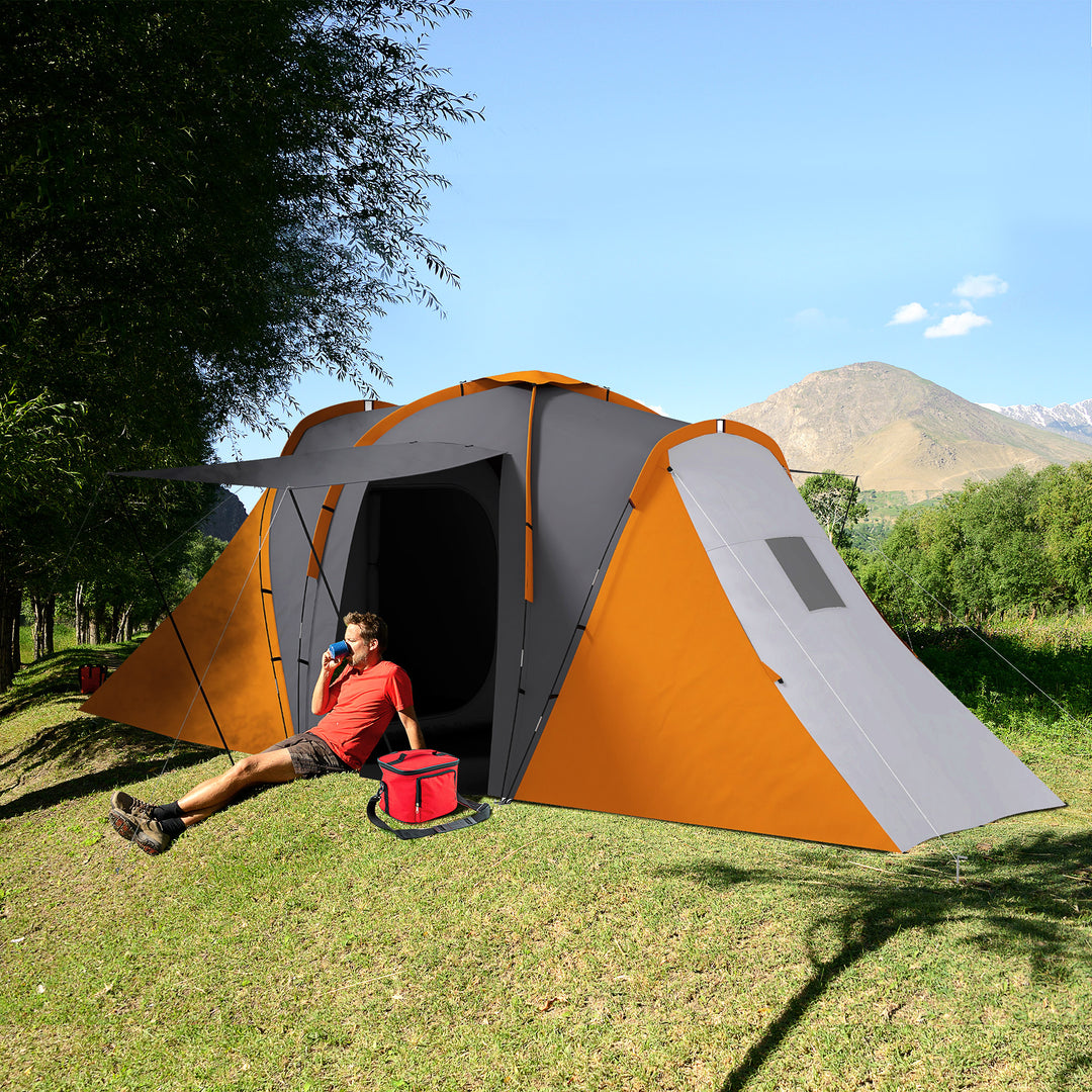 Large Camping Tent Tunnel Tent with 2 Bedroom and Living Area