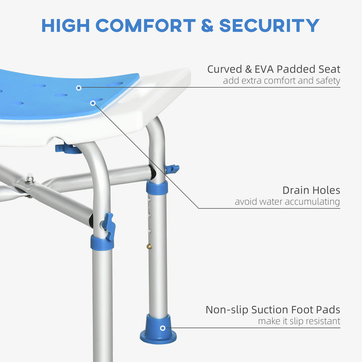 Shower Serenity: Adjustable Padded Stool for Elderly & Disabled