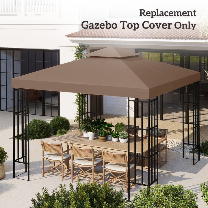 3 x 3(m) Gazebo Replacement Canopies Replacement Cover Spare Part Coffee (TOP ONLY)