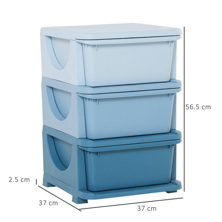 3-Tier Toy Storage Box Kids Toy Storage with Removable Boxes