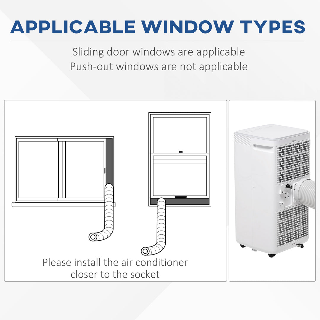 8000 BTU 4-In-1 Compact Portable Mobile Air Conditioner Unit Cooling Dehumidifying Ventilating w/ Fan Remote LED Display 24 Hr Timer