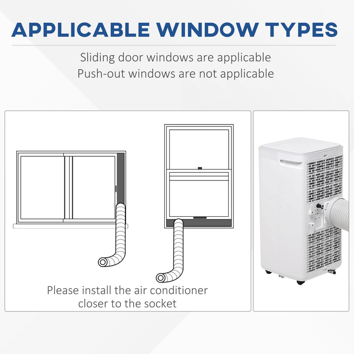 8000 BTU 4-In-1 Compact Portable Mobile Air Conditioner Unit Cooling Dehumidifying Ventilating w/ Fan Remote LED Display 24 Hr Timer