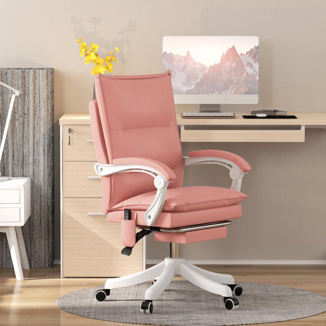 Vinsetto Vibration Massage Office Chair, Pink