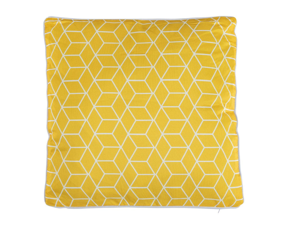 Premium Scatter Cushion in Geometric Yellow - Rattan Direct