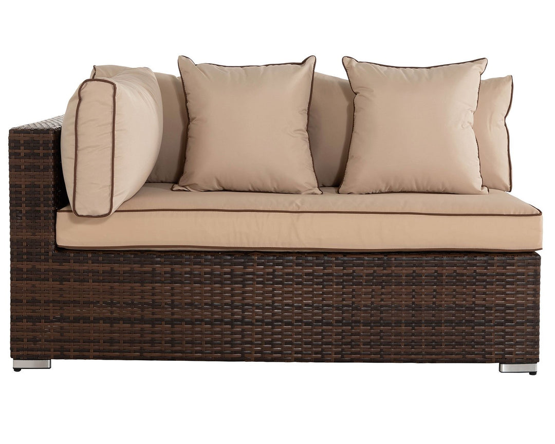 Rectangular Right As You Sit Rattan Garden Sofa in Brown - Monaco - Rattan Direct