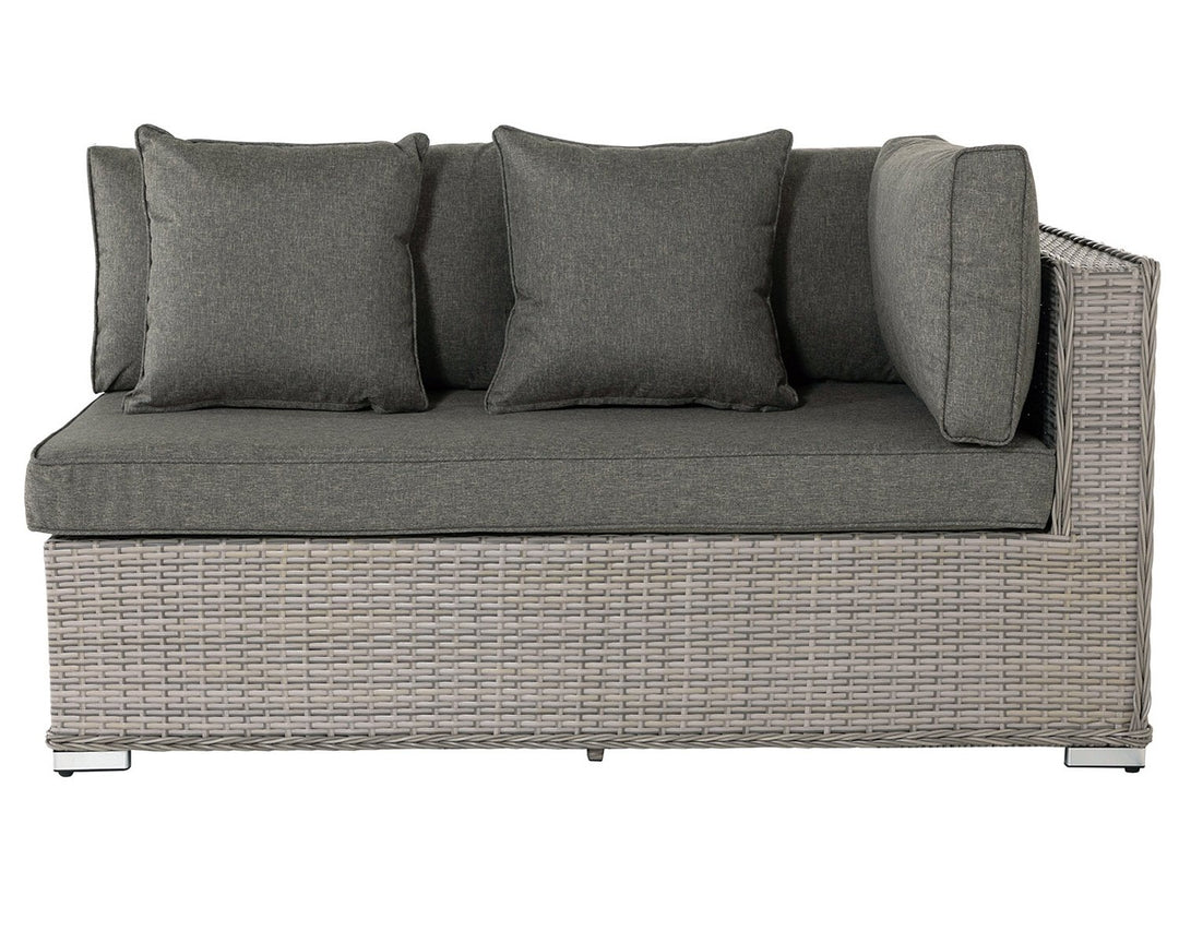 Rattan Garden Day Bed Sofa Left As You Sit in Grey - Monaco - Rattan Direct