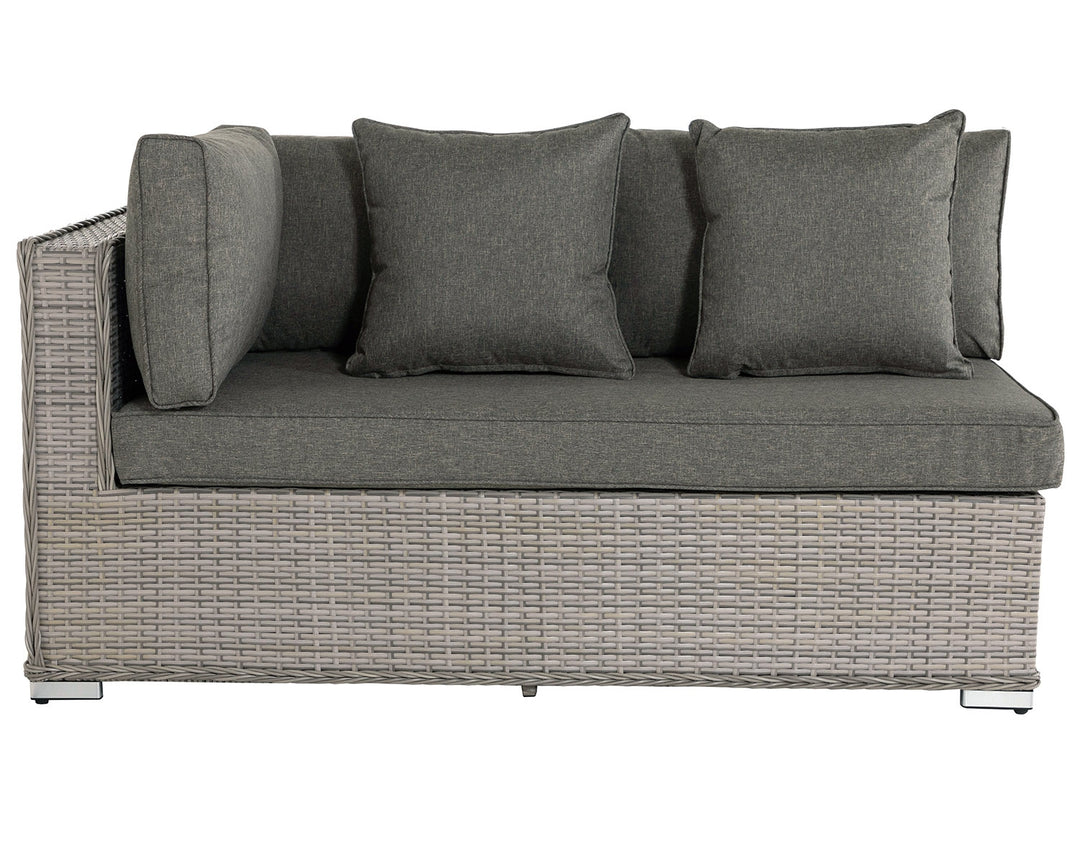 Rattan Garden Day Bed Sofa Right As You Sit in Grey - Monaco - Rattan Direct