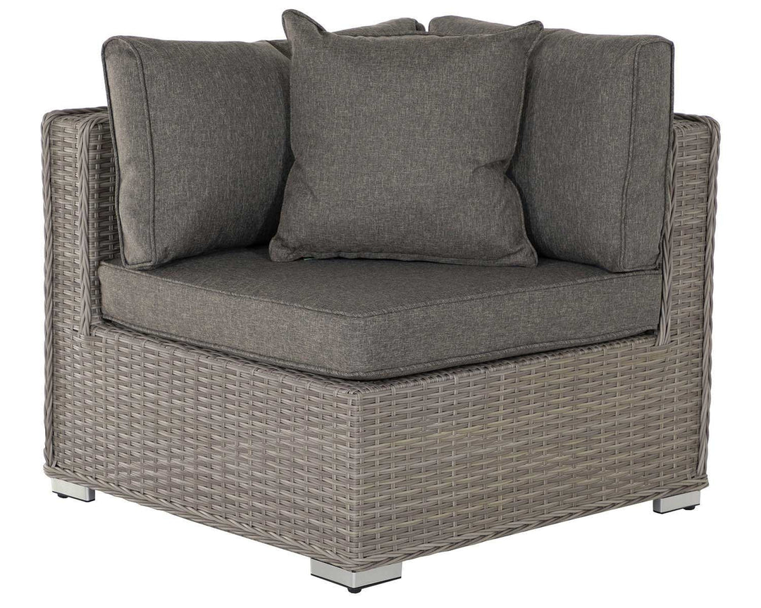 Rattan Garden Corner Section Seat in Grey - Florida - Rattan Direct