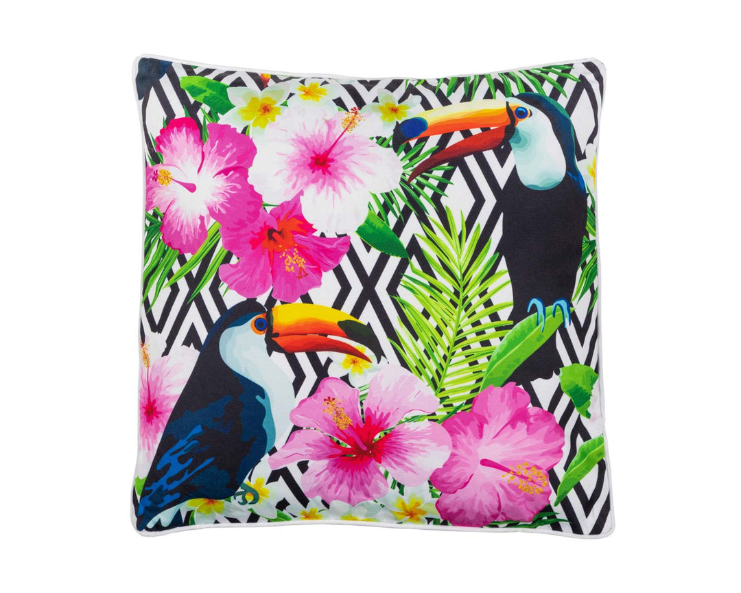 Premium Scatter Cushion in Toucan Print - Rattan Direct