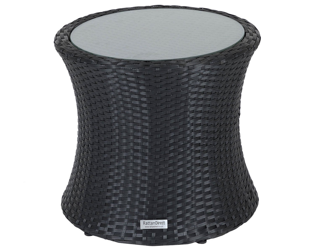 Rattan Garden Tall Round Side Table in Black - Rattan Direct