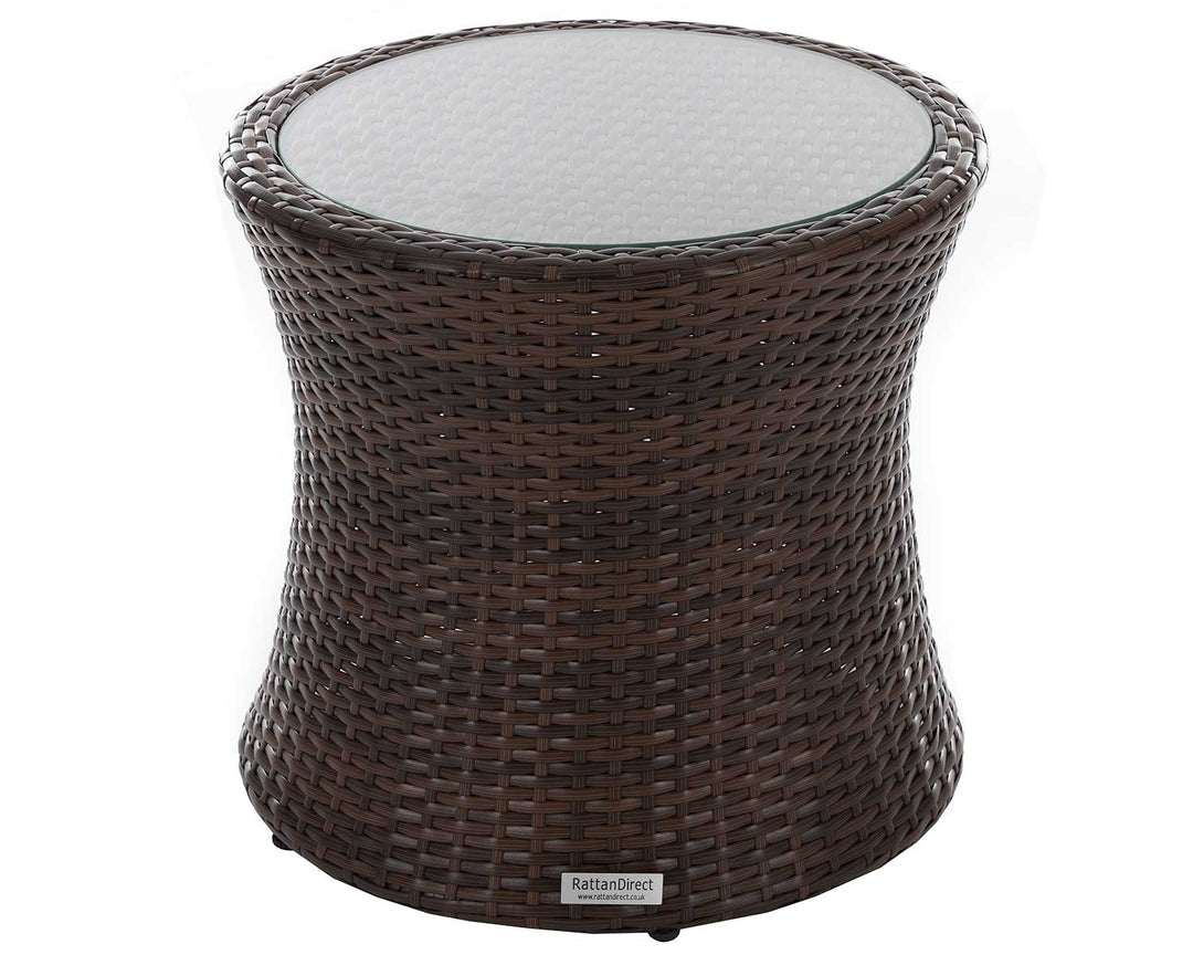 Rattan Garden Tall Round Side Table in Brown - Rattan Direct