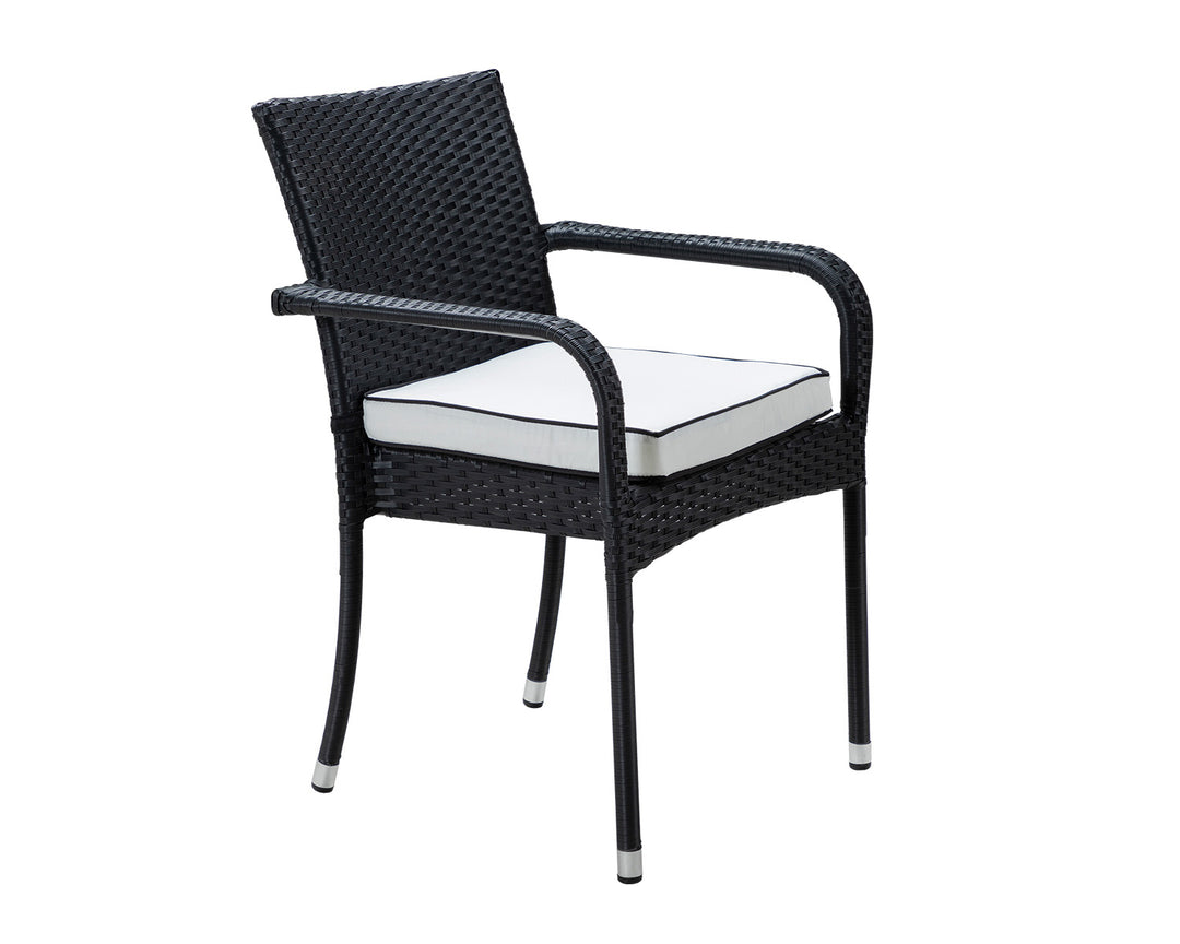 Stacking Rattan Garden Chair in Black & White - Roma - Rattan Direct