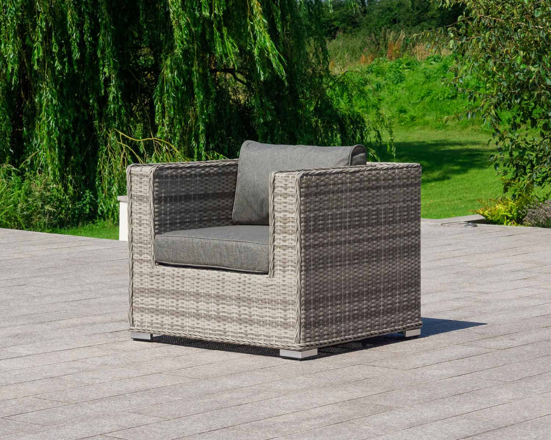 Rattan Garden Armchair in Grey - Ascot - Rattan Direct