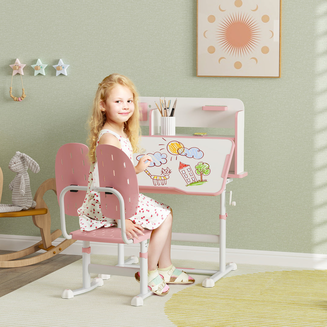 Height Adjustable Kids Desk and Chair Set