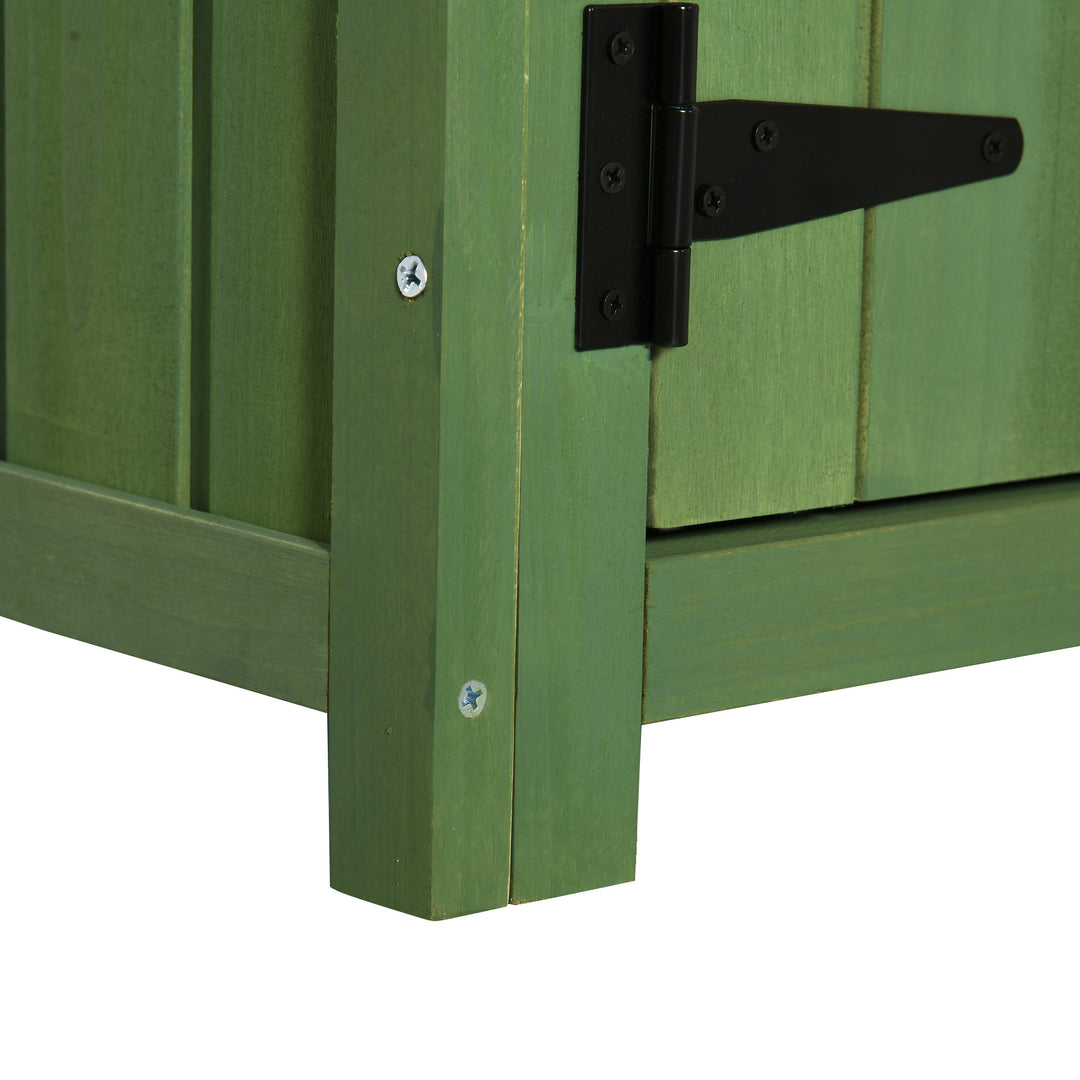 Garden Shed Vertical Utility 3 Shelves Shed Wood Outdoor Garden Tool Storage Unit Storage Cabinet