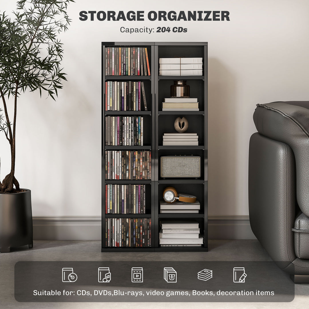 Set of Two 102 CD Storage Units - High Gloss Black