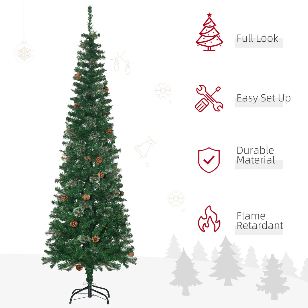 6.5' Tall Slim Christmas Tree Artificial with Realistic Branches