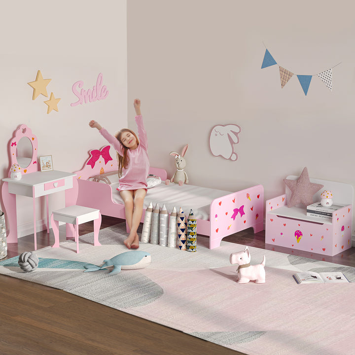 4PCs Kids Bedroom Furniture Set with Bed