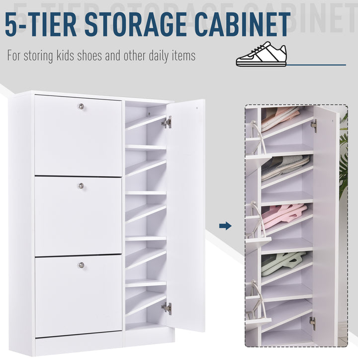 HOMCOM 4 Compartment Shoe Storage Cabinet