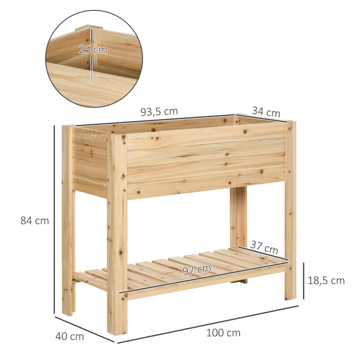 Raised Planter Bed: Tall Wooden Garden Stand with Clapboard Sides