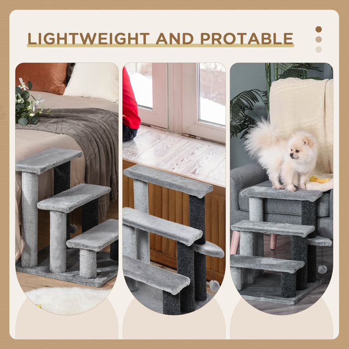 3-step Pet Stairs with Scratching Posts