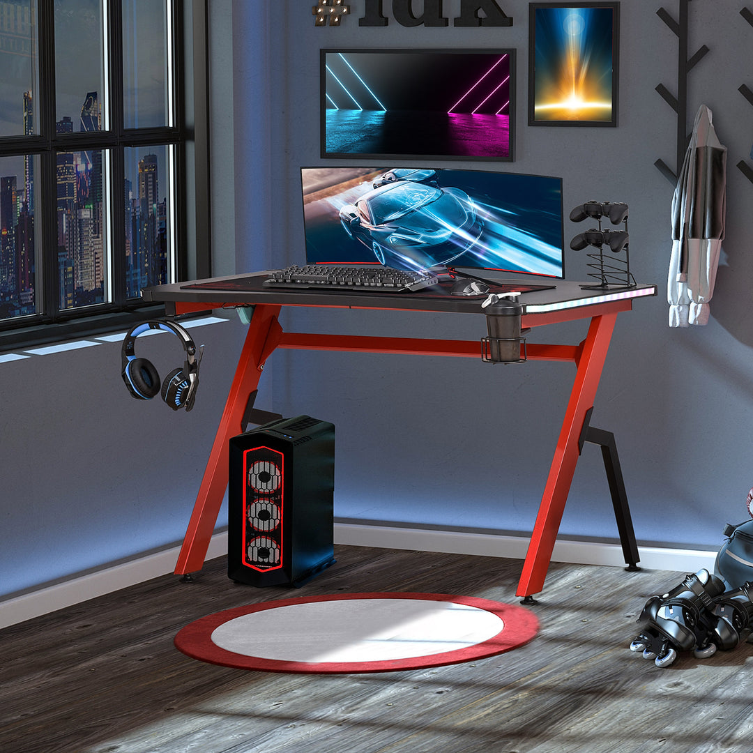 HOMCOM Ergonomic Gaming Desk