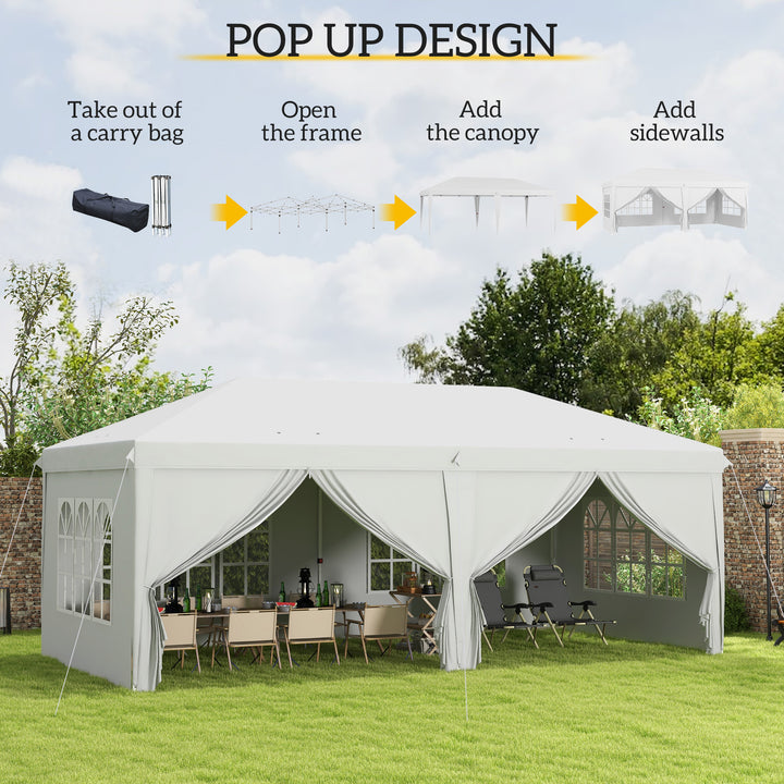 3 x 6 m Pop Up Gazebo with Sides and Windows