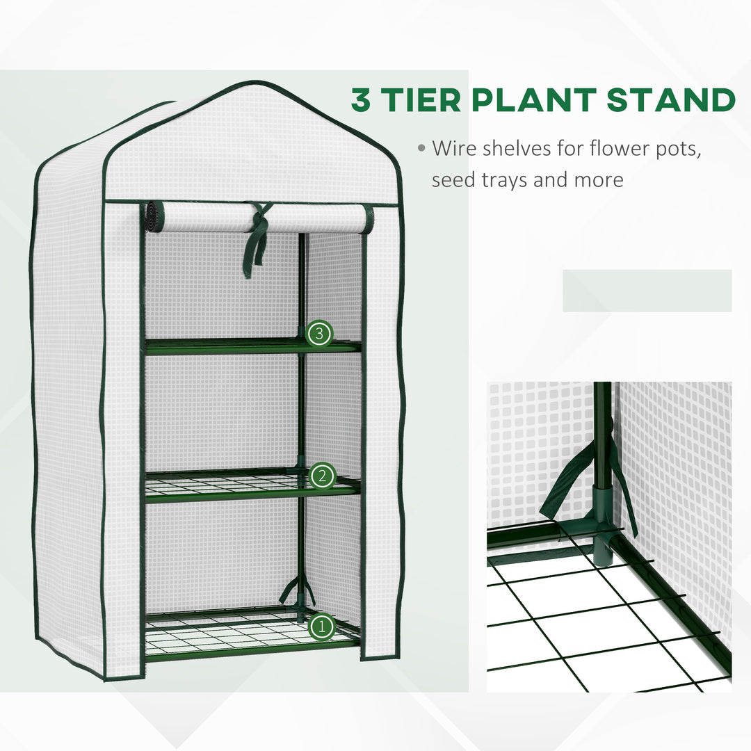 Three-Tier Mini Greenhouse - White