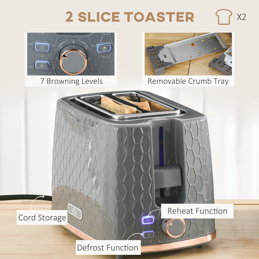 1.7L 3000W Fast Boil Kettle & 2 Slice Toaster Set