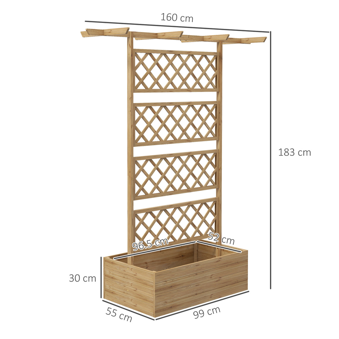 Wooden Trellis Planter Box