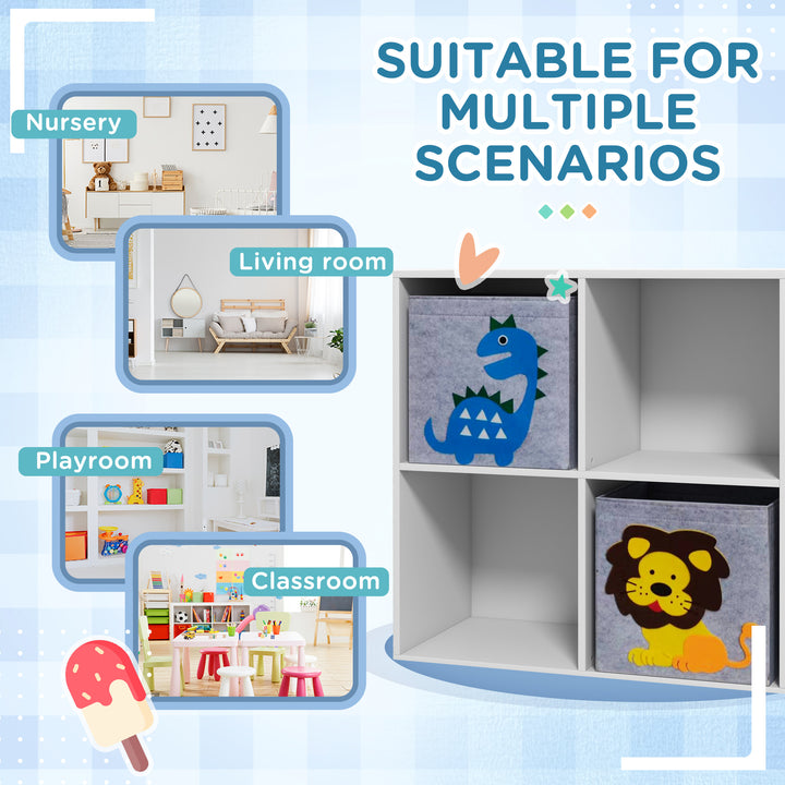 Toy Storage Box for Children with Dual Non-Woven Fabric Bins