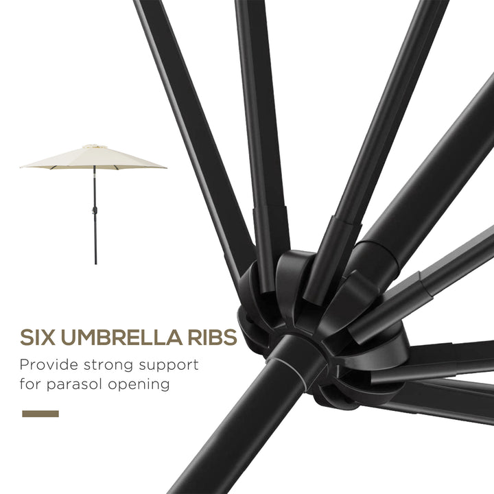 Garden Parasol 2.7m Patio Umbrella with Tilt and Crank Mechanism