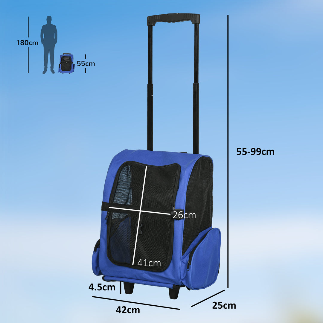 Portable Pet Carrier Backpack with Trolley