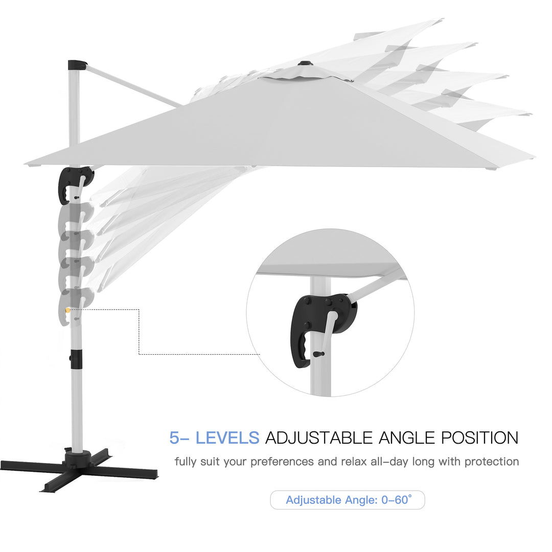 3 x 3(m) Square Cantilever Parasol with Cross Base