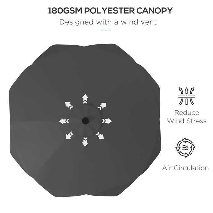 Solar Patio Umbrella with LED and Tilt