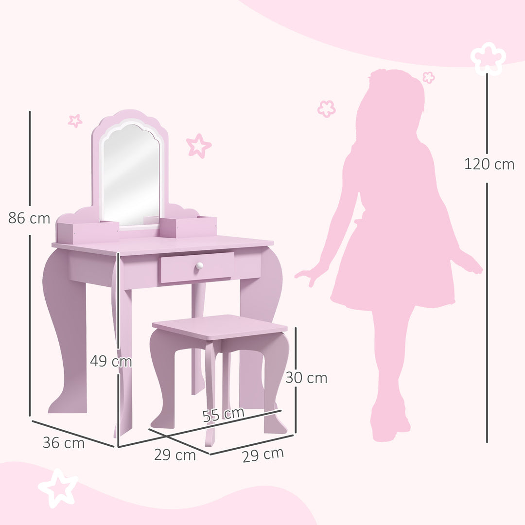 Child's Vanity Set with Cloud-Shaped Mirror