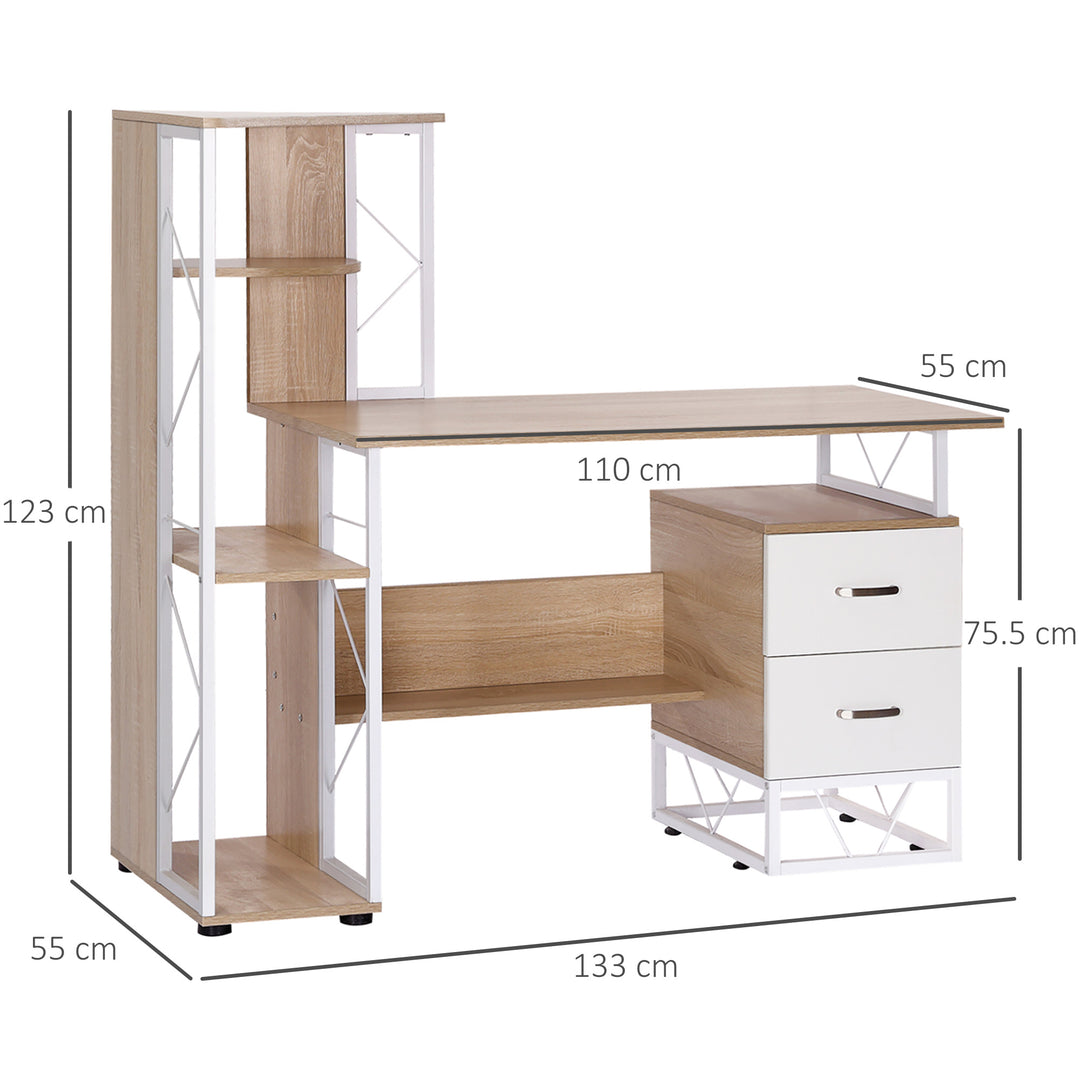 Office Table with Drawers & Shelves