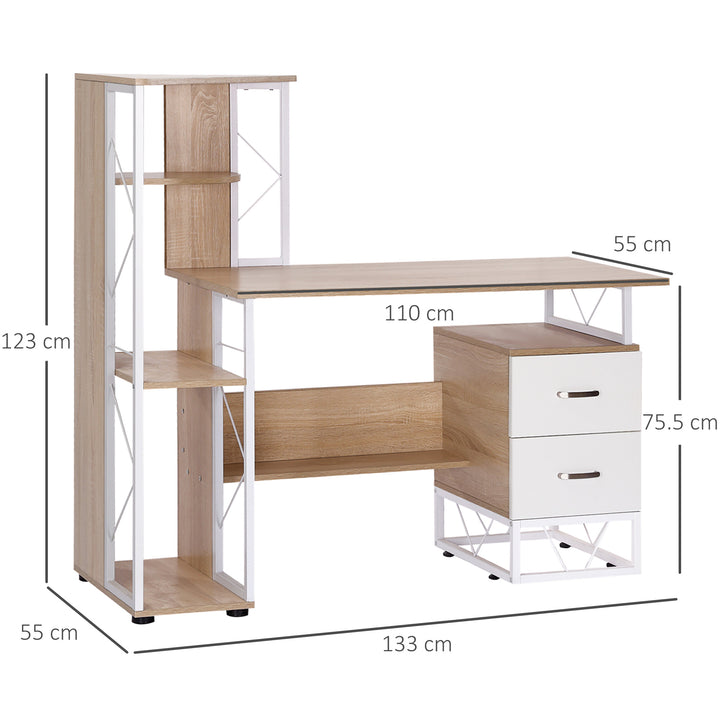 Office Table with Drawers & Shelves