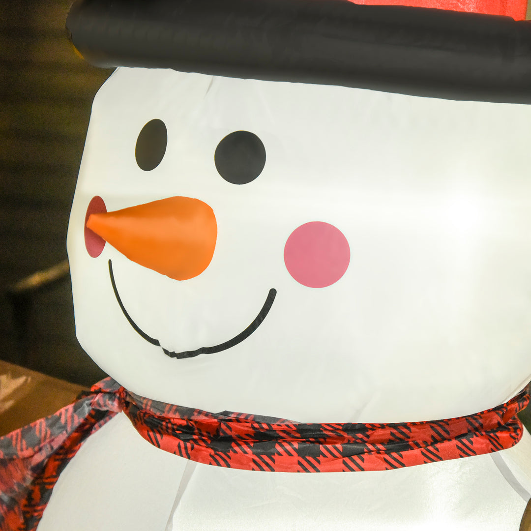 6ft/1.82m Tall Giant Outdoor Indoor Inflatable Snowman Christmas Decoration for Lawn with Hat Scarf LED Lights