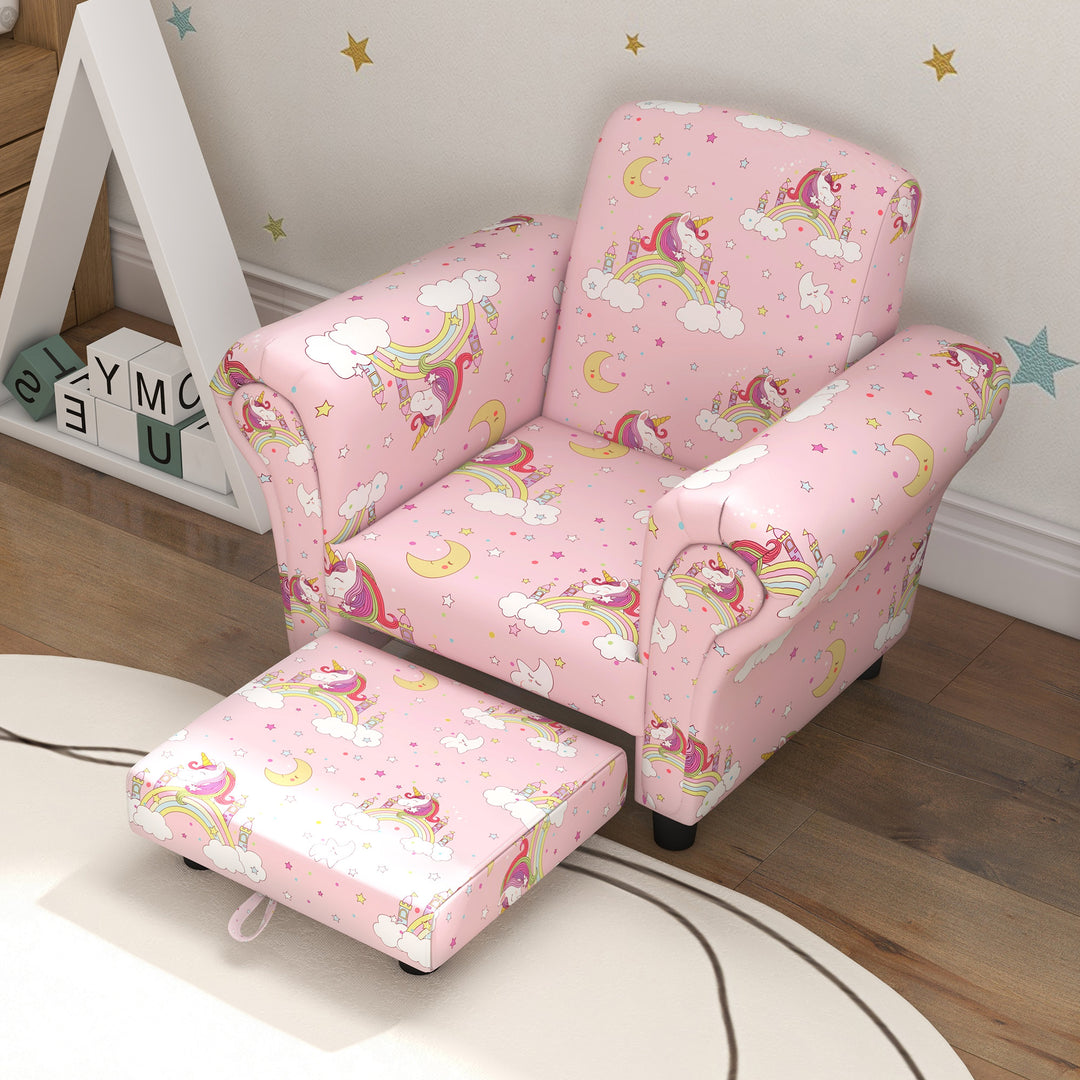 2 Piece Kids Sofa Set with Unicorn Design