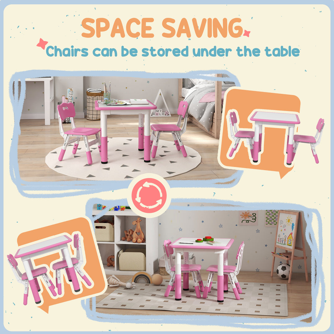 Height Adjustable Toddler Table and Chair Set