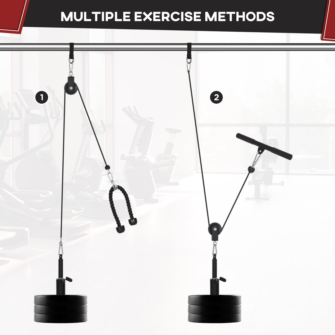 Cable Machine Pulley System w/ 2 x 5kg Olympic Weight Plates