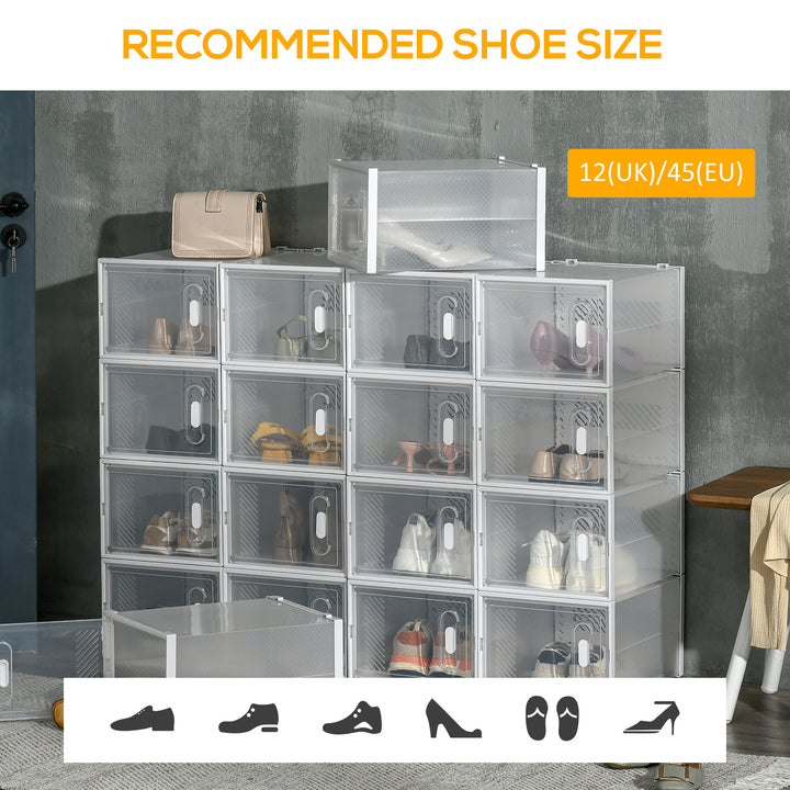 HOMCOM Stackable Clear Shoe Storage Box