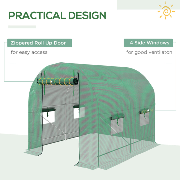 2.5 x 2m Walk-In Polytunnel Greenhouse